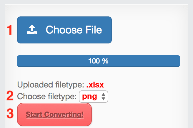 How to convert XLSX files online to PNG